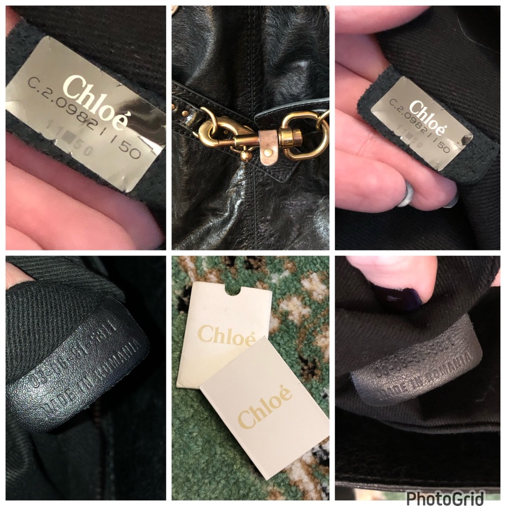 Chloe AUTHENTIC Large Black Leather Clasp Front Bag - Picture 16 of 16